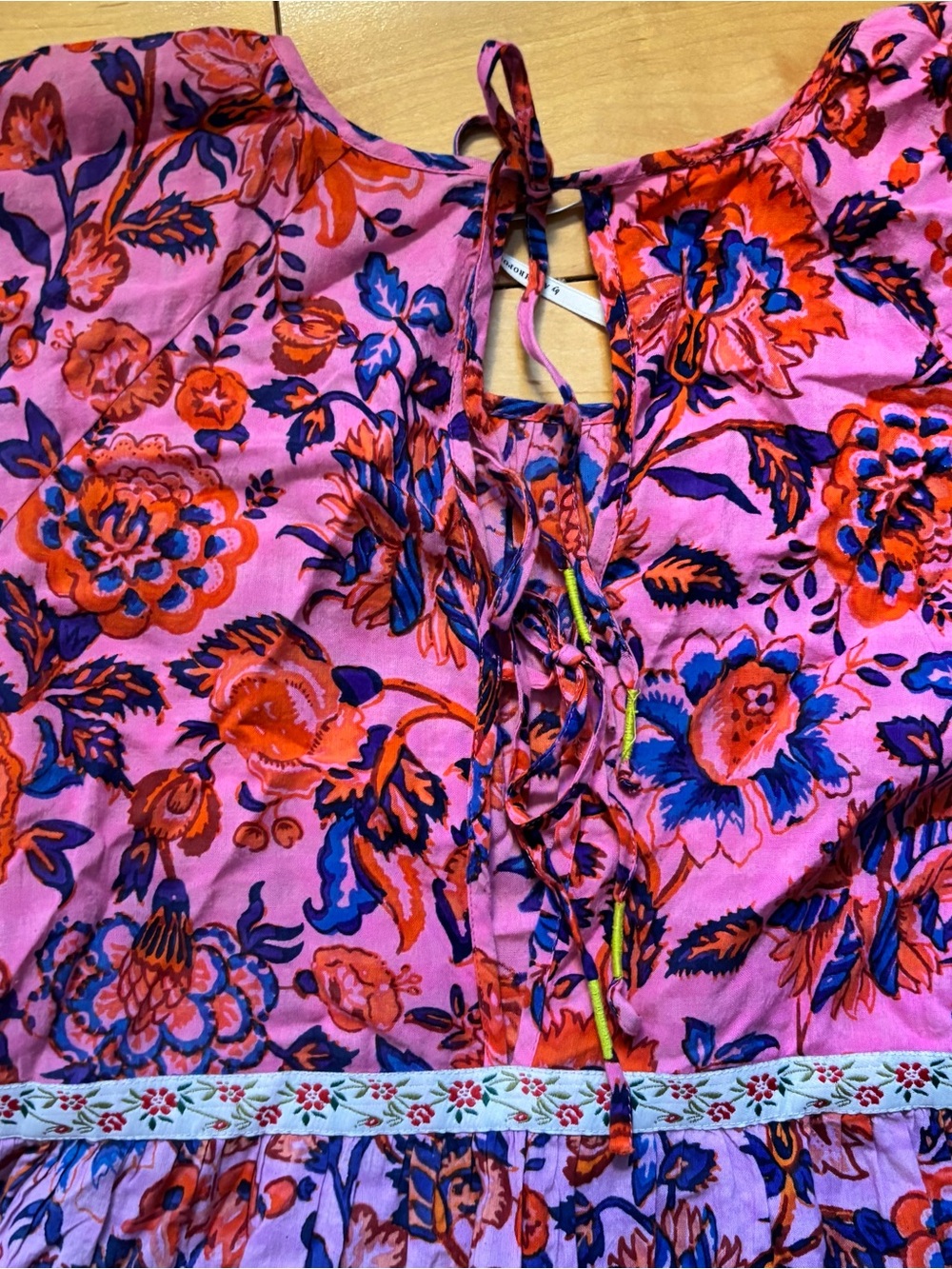 Anthropologie Mabel Mini Dress Tiered Floral Dress Womens Size Small Pink Purple - Picture 8 of 8